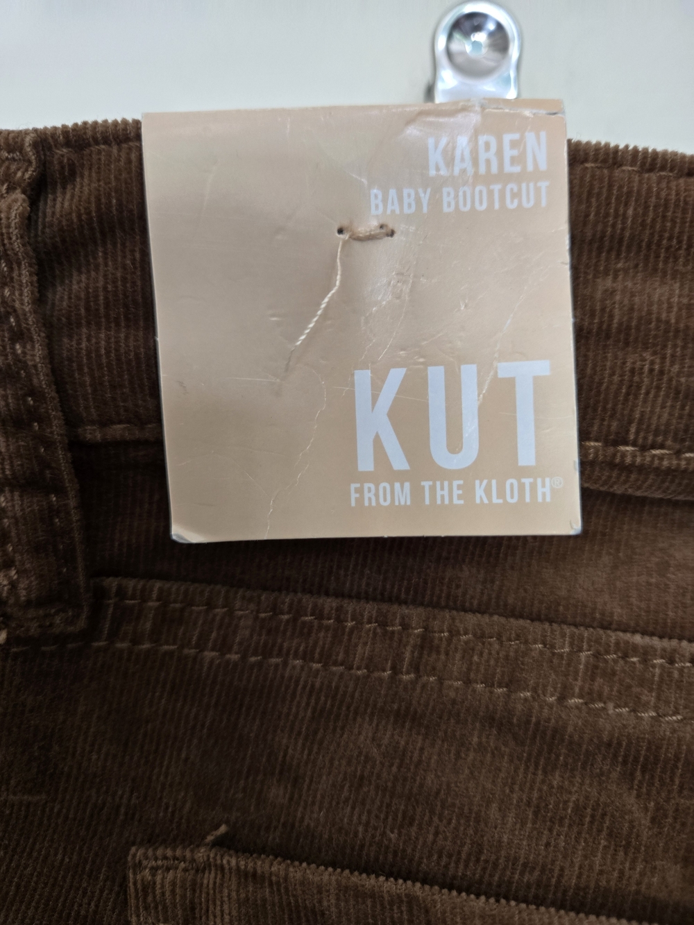 Kut from the Kloth Brown Corduroy Flared Wide-Leg Jeans - Picture 6 of 7